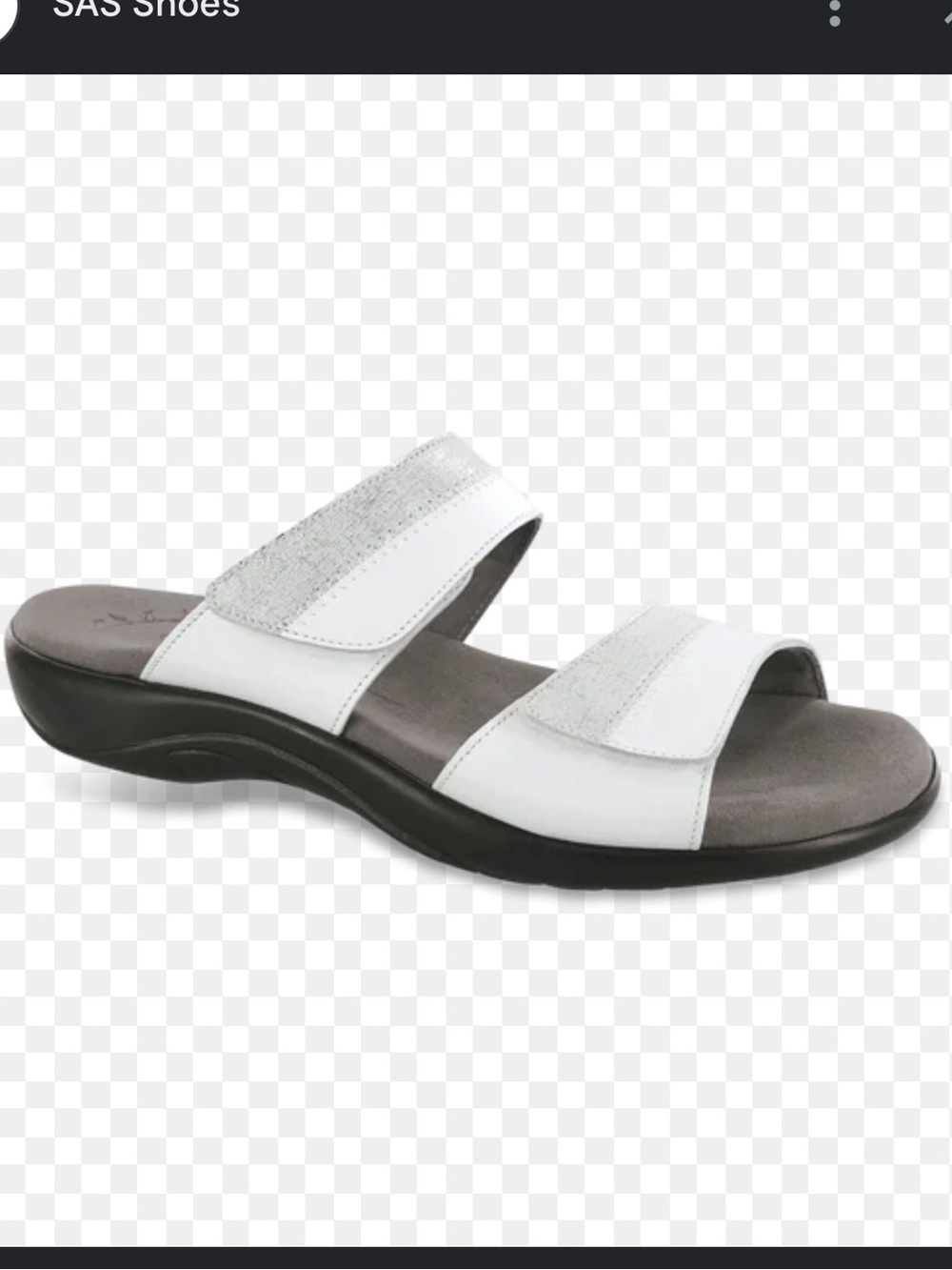 SAS womens Nudu slide white and silver